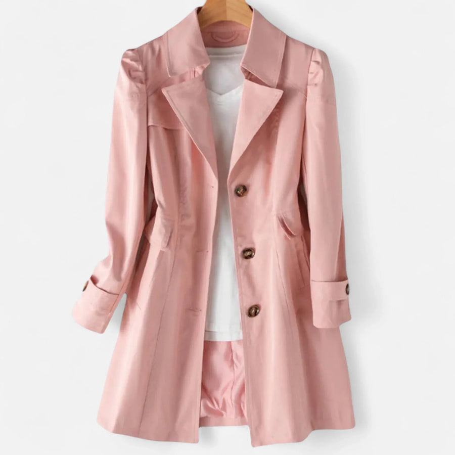 Single-Breasted Long Trench Coat