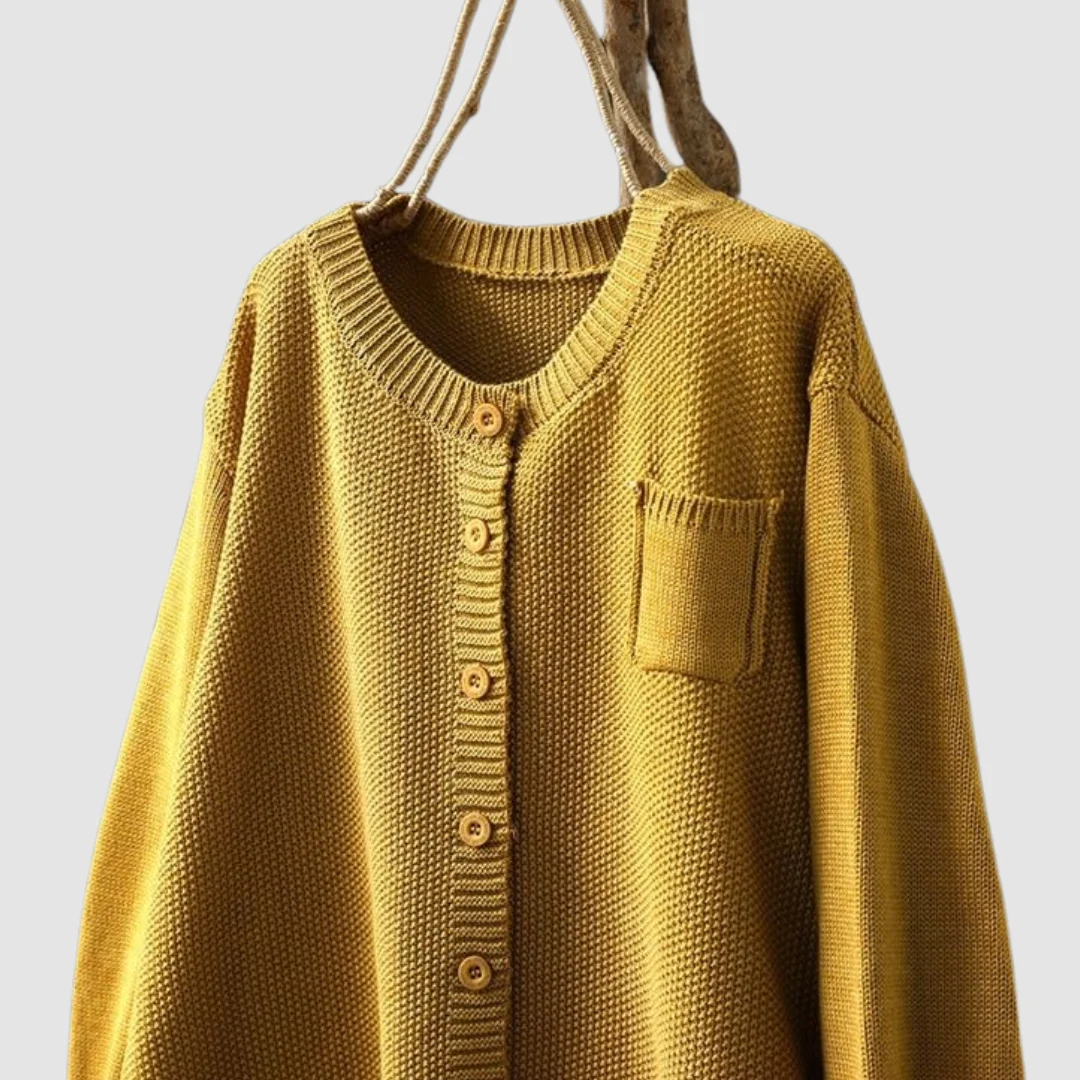 Women's Cozy Knit Cardigan Button Front Soft Touch