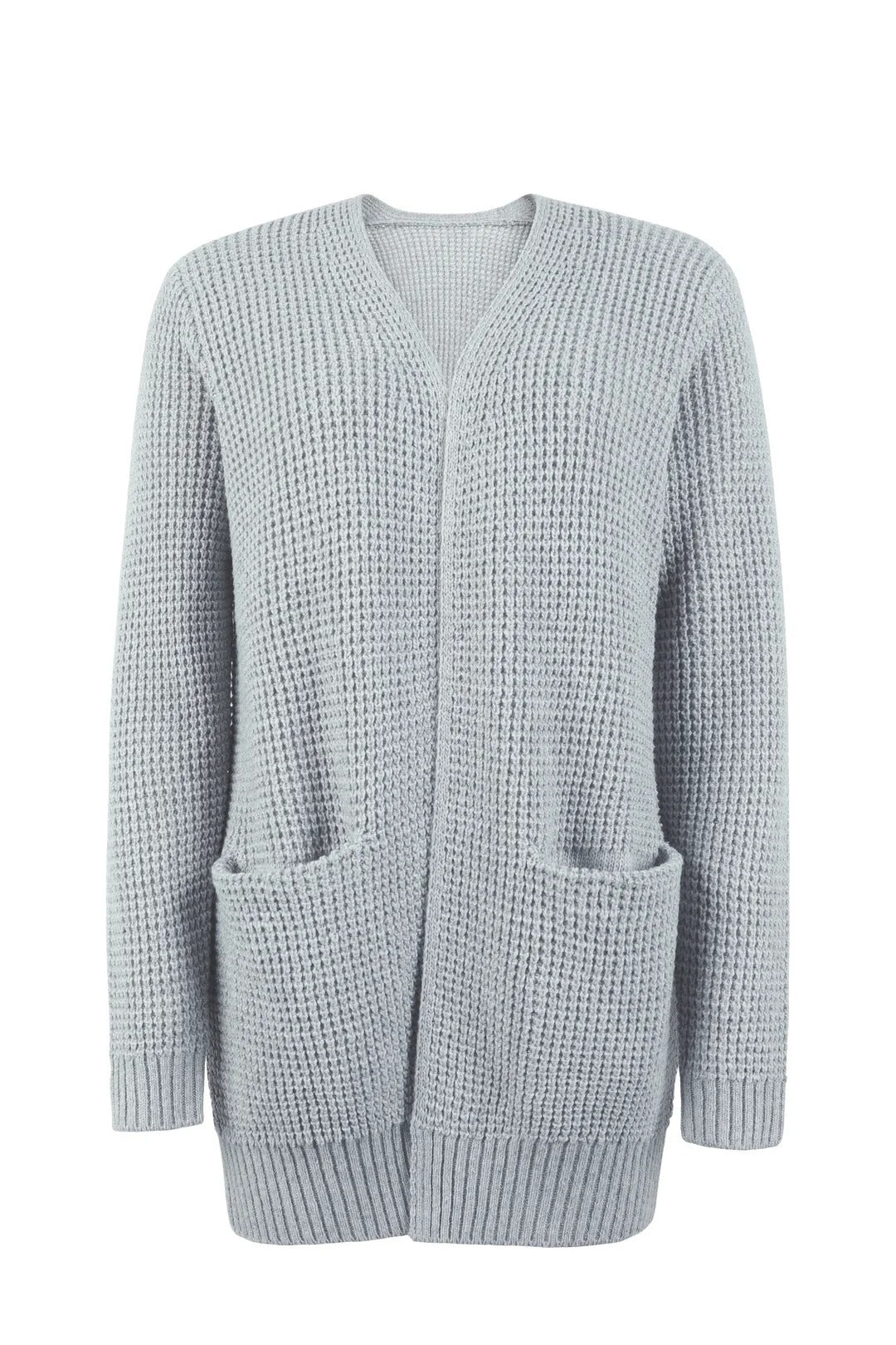 Women's Open Front Knit Cardigan Waffle-Knit Breathable