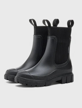 Waterproof Chunky Chelsea Boots – Black