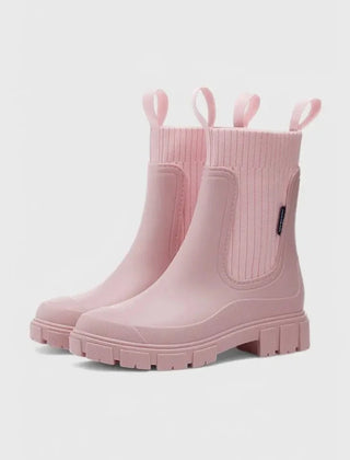 Waterproof Chunky Chelsea Boots – Pink