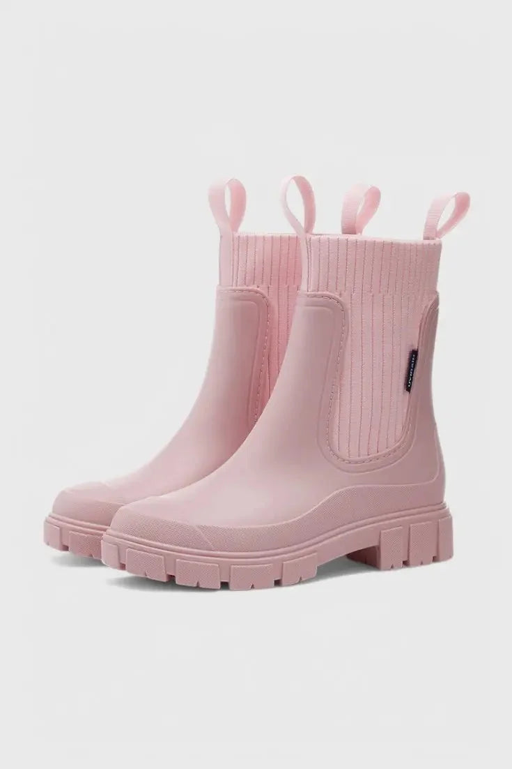 Waterproof Chunky Chelsea Boots – Pink