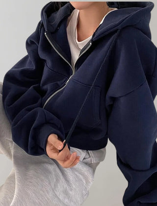 Hooded Zip Sweatshirt – Navy