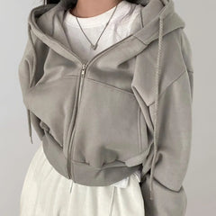 Hooded Zip Sweatshirt – Grey
