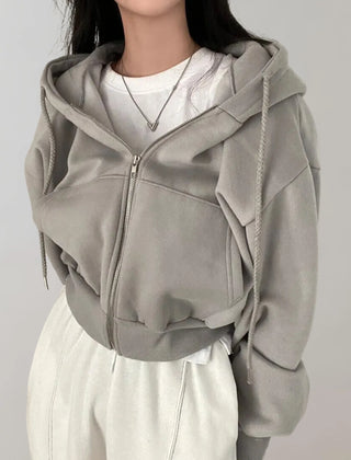 Hooded Zip Sweatshirt – Grey