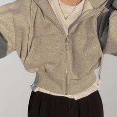 Hooded Zip Sweatshirt – Grey