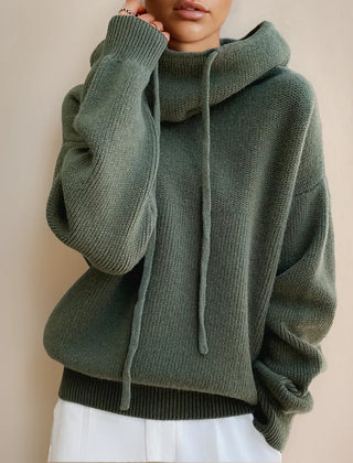 Oversized Knit Hoodie Jumper – Green