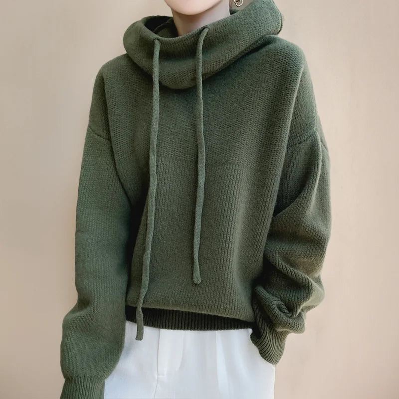 Oversized Knit Hoodie Jumper