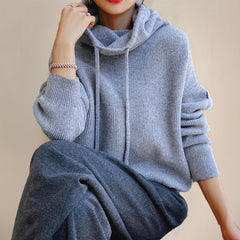 Oversized Knit Hoodie Jumper