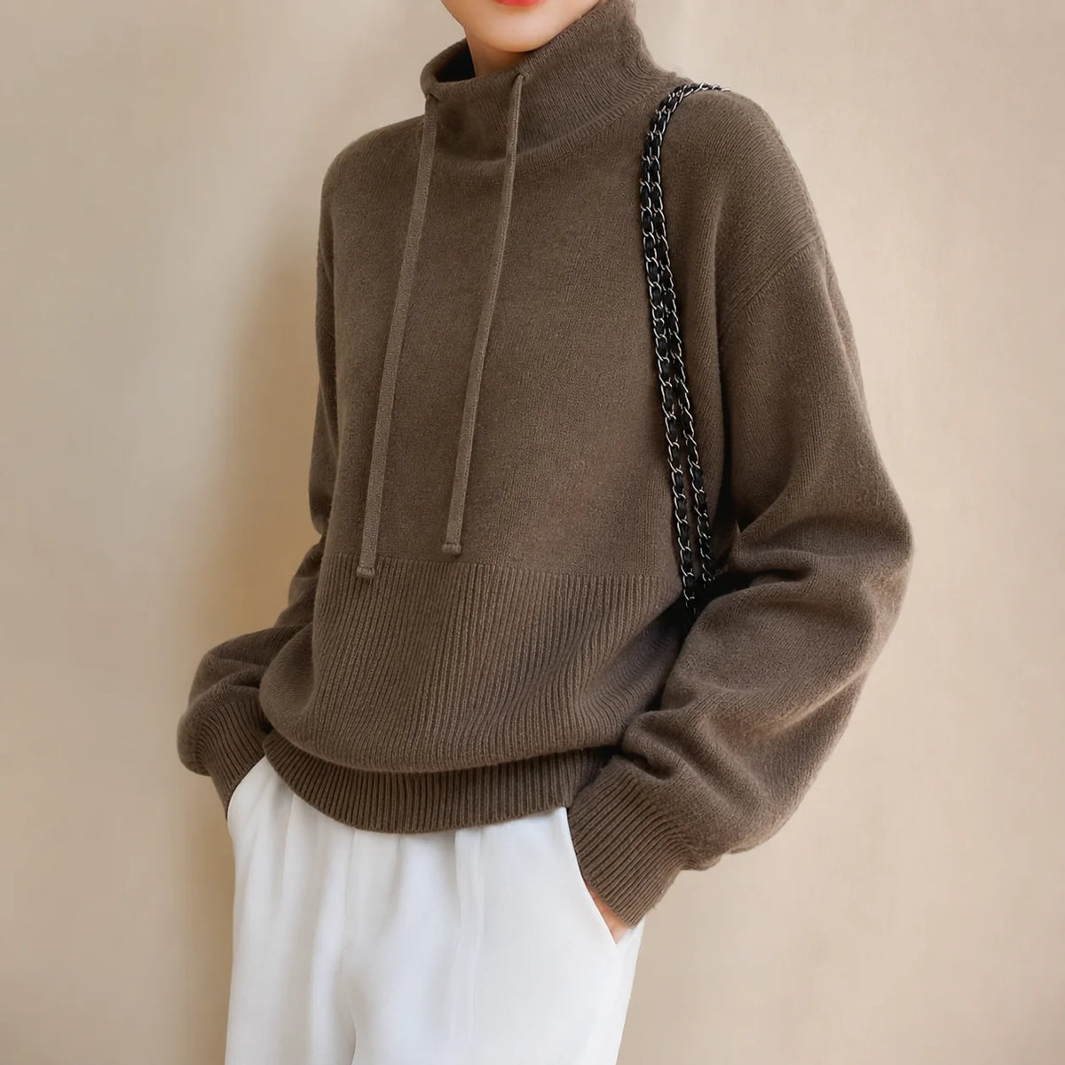 Oversized Knit Hoodie Jumper