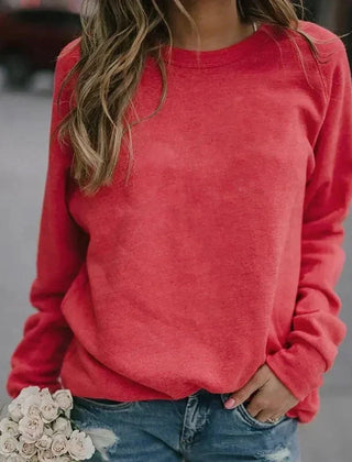 Raglan Crewneck Sweatshirt – Red