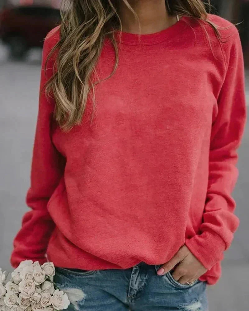 Raglan Crewneck Sweatshirt – Red