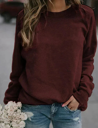 Raglan Crewneck Sweatshirt – Wine Red