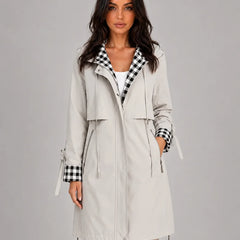 Hooded Longline Parka Coat – Cream