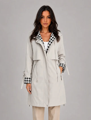 Hooded Longline Parka Coat – Cream