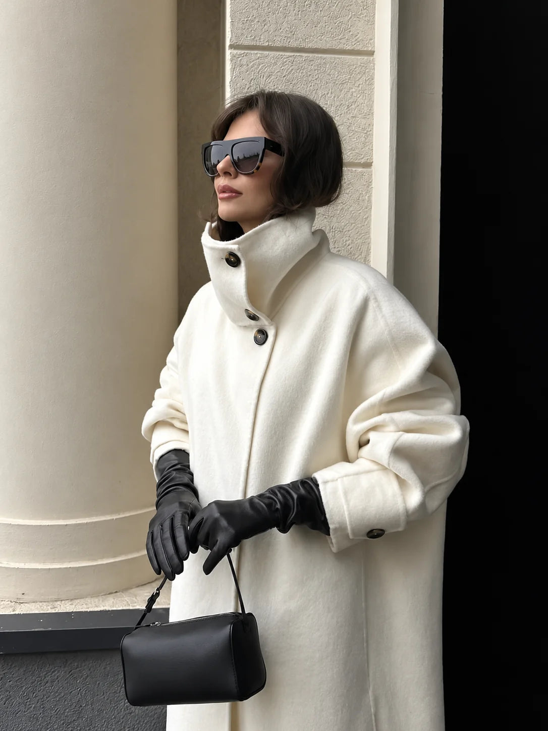 Funnel Neck Longline Coat