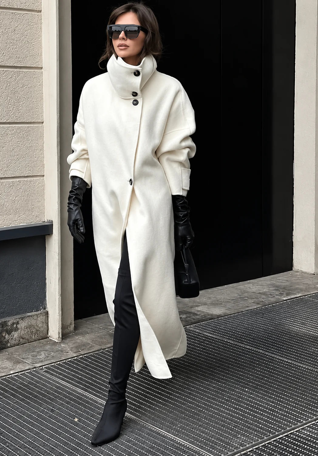 Funnel Neck Longline Coat