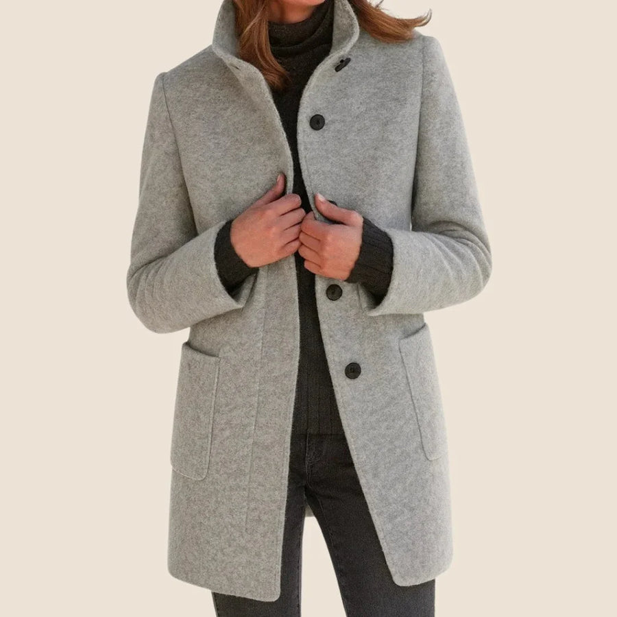 Wool Midi Coat – Grey