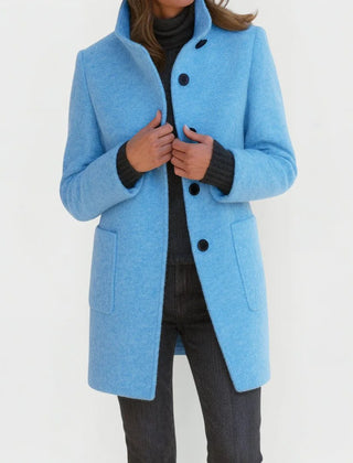 Wool Midi Coat – Light Blue