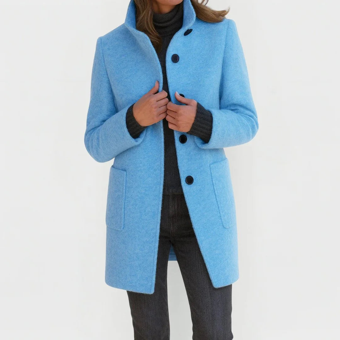 Wool Midi Coat – Light Blue