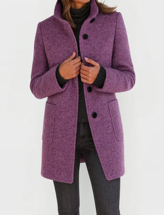 Wool Midi Coat – Purple