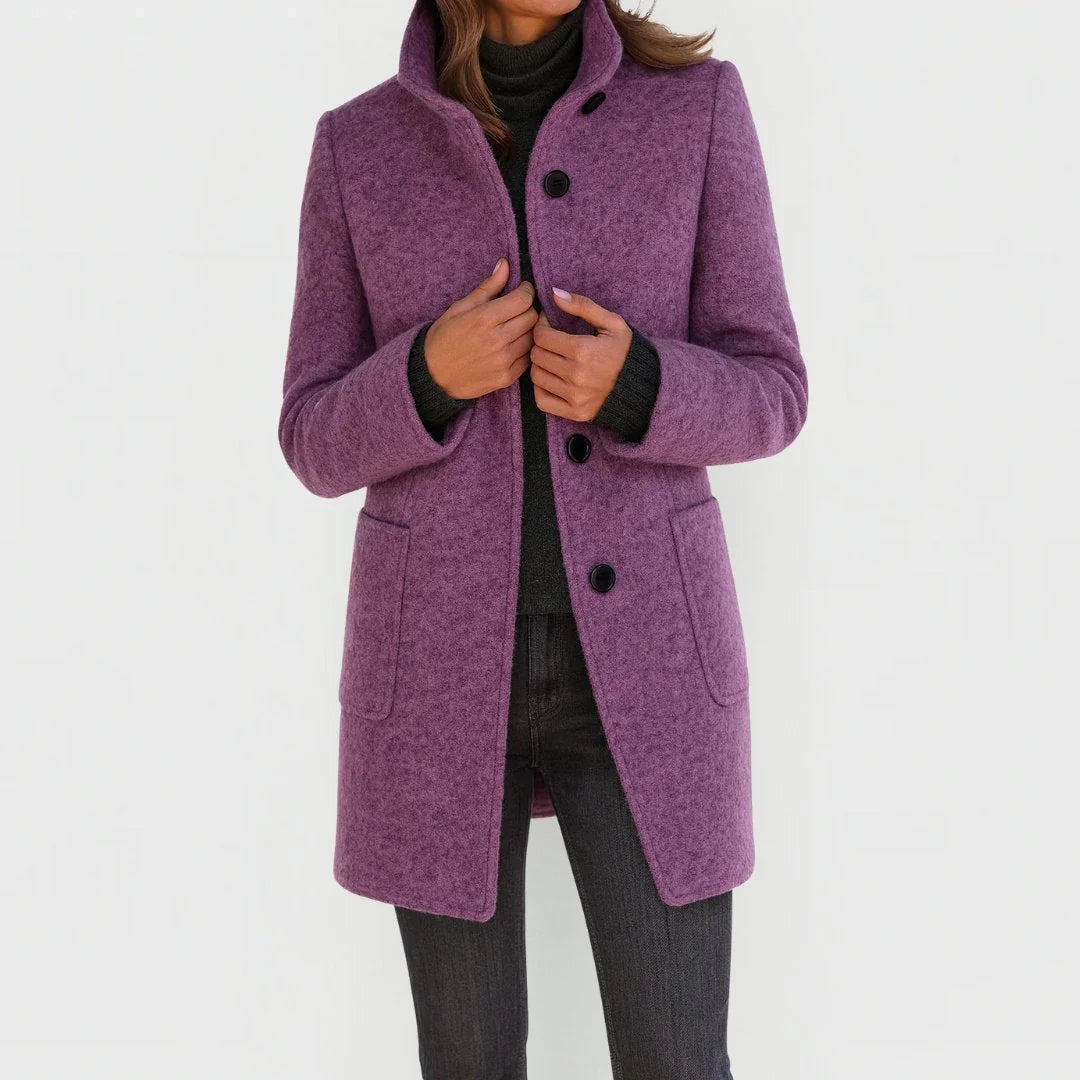 Wool Midi Coat – Purple