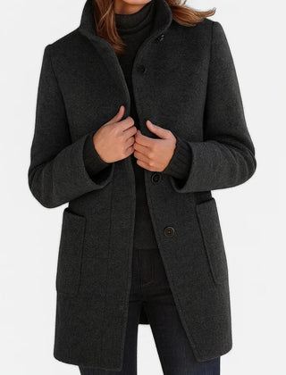 Wool Midi Coat – Black