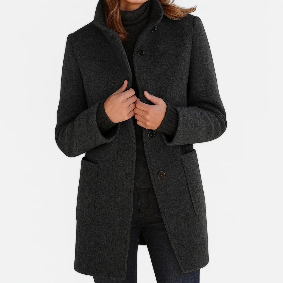 Wool Midi Coat – Black