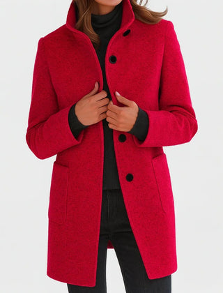 Wool Midi Coat – Red