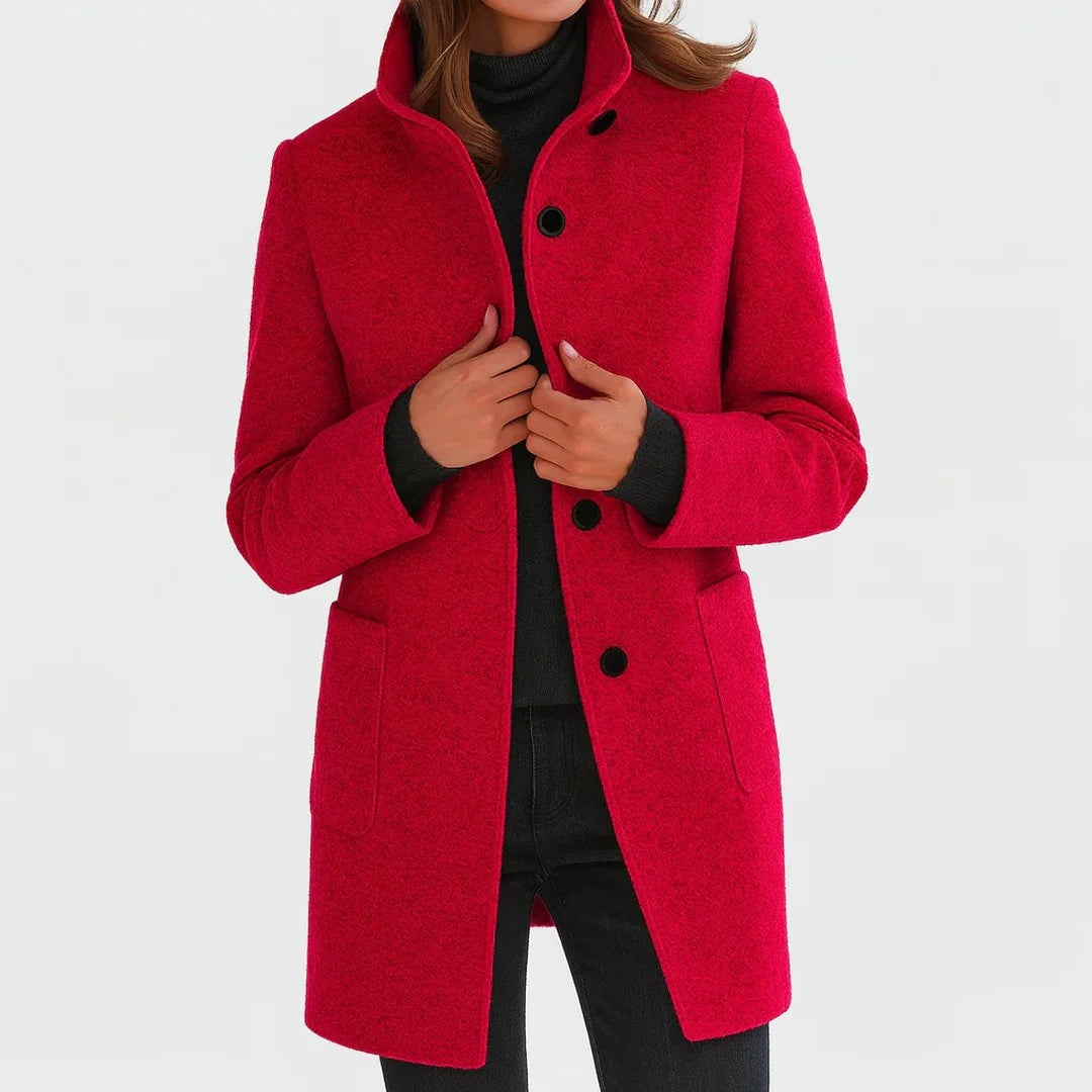 Wool Midi Coat – Red