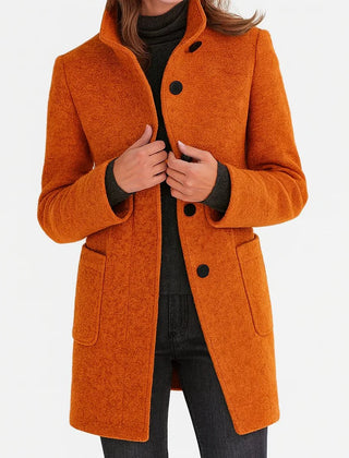 Wool Midi Coat – Orange