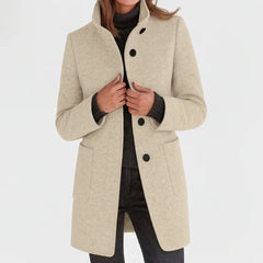 Wool Midi Coat – Beige