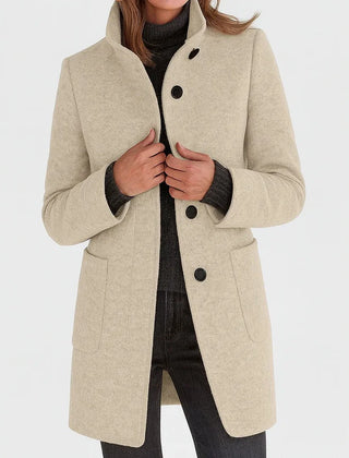Wool Midi Coat – Beige