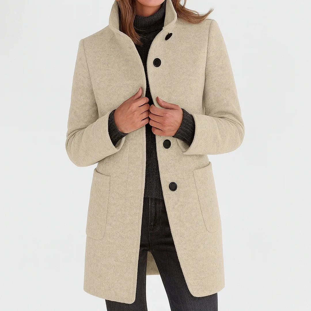 Wool Midi Coat – Beige