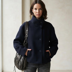 Stand Collar Wool Coat