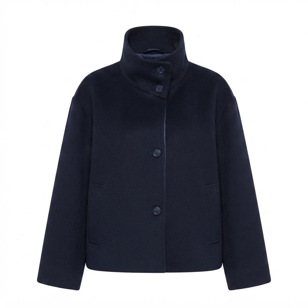 Stand Collar Wool Coat