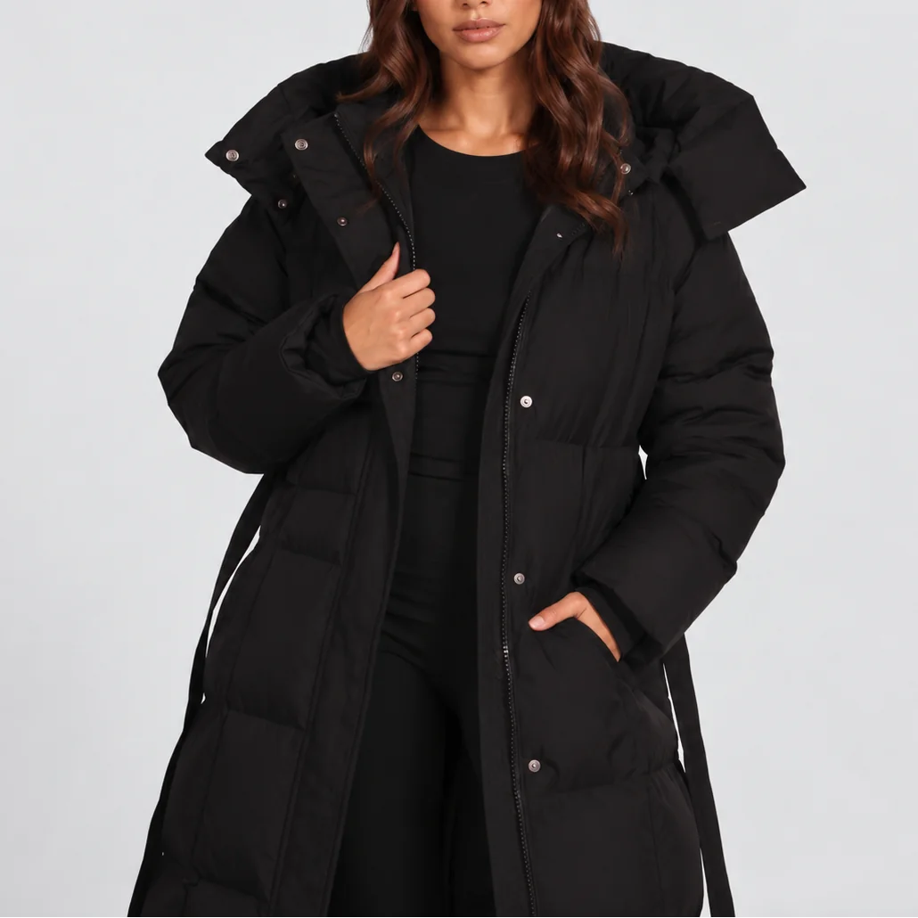 Long Hooded Puffer Coat