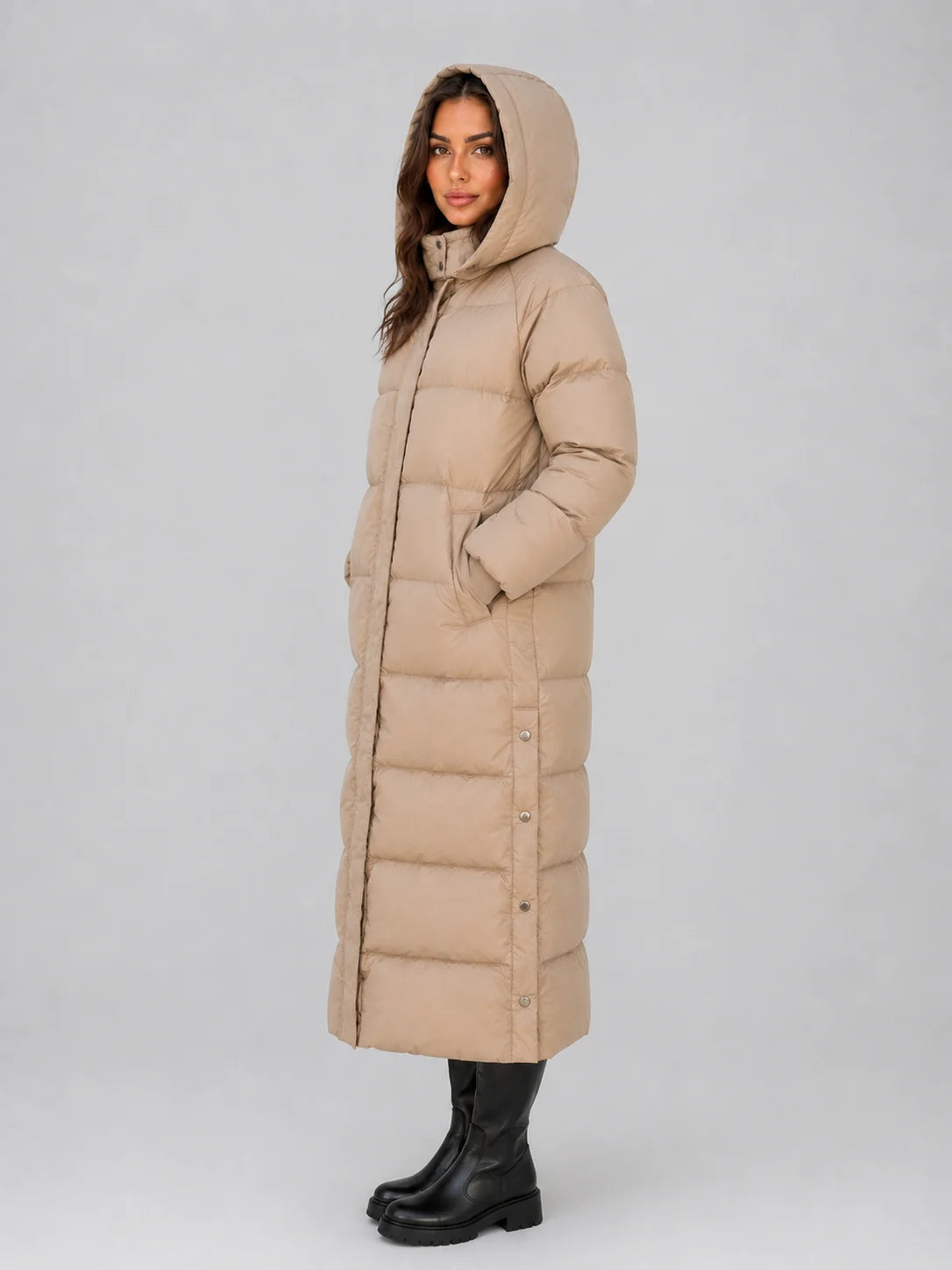 Hooded Longline Puffer Coat