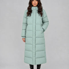 Hooded Longline Puffer Coat – Mint Green