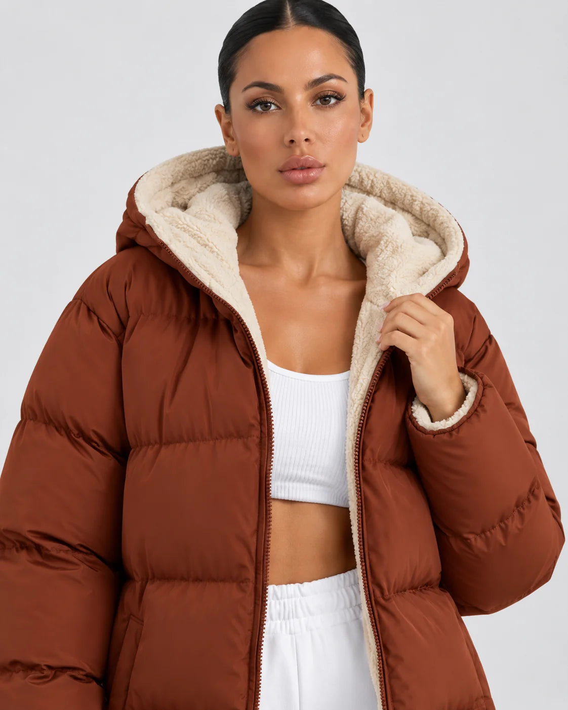 Long Hooded Puffer Coat