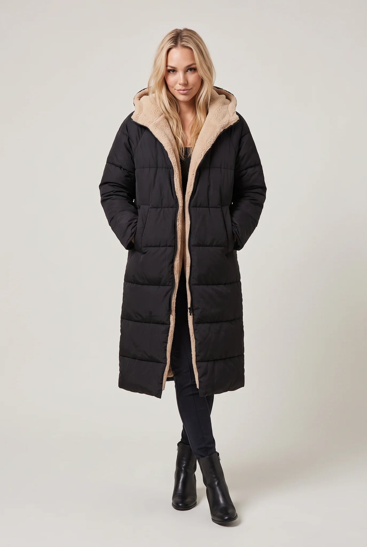 Longline Quilted Puffer Coat
