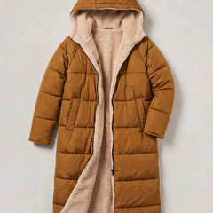 Longline Quilted Puffer Coat – Camel