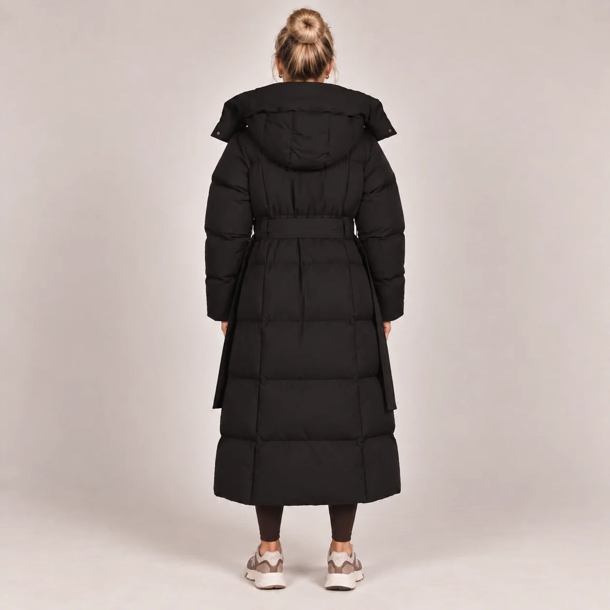Hooded Belted Puffer Coat