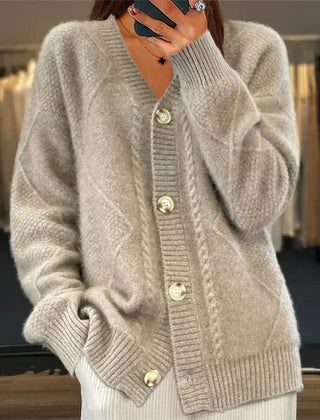 Cashmere Button Cardigan – Grey