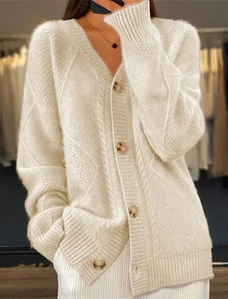 Cashmere Button Cardigan – Beige