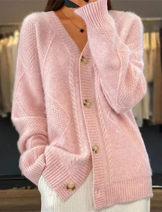 Cashmere Button Cardigan – Pink