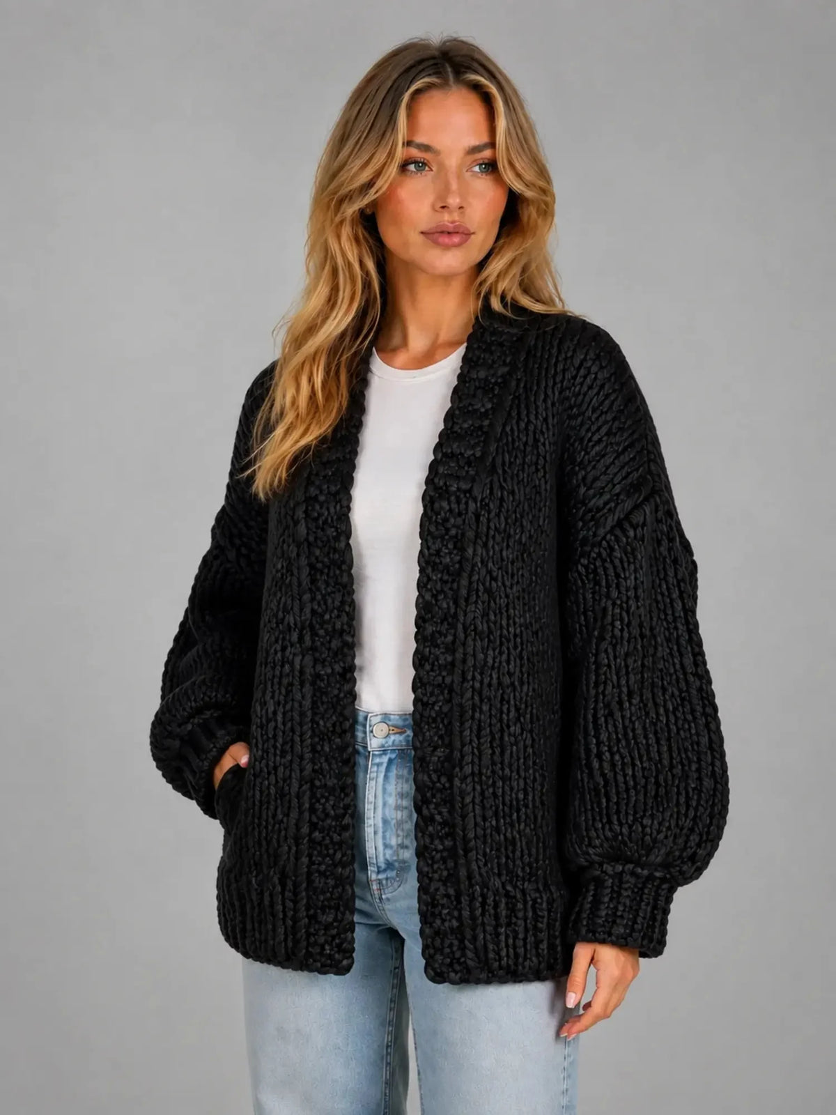 Oversized Chunky Knit Cardigan