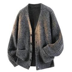 Relaxed V-Neck Cardigan – Charcoal