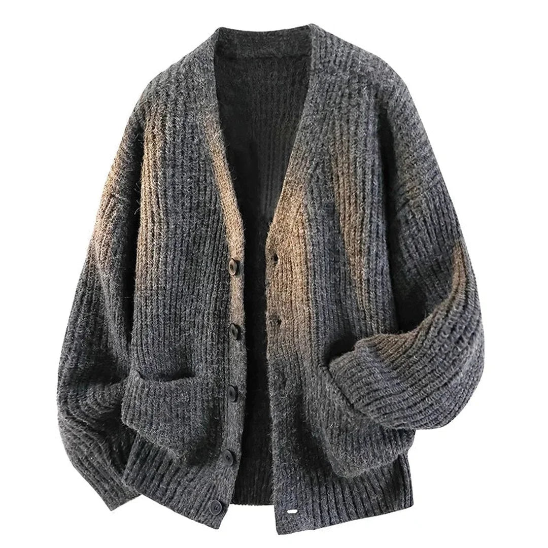 Relaxed V-Neck Cardigan – Charcoal