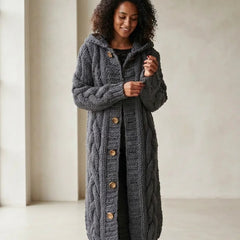 Hooded Cable Knit Cardigan